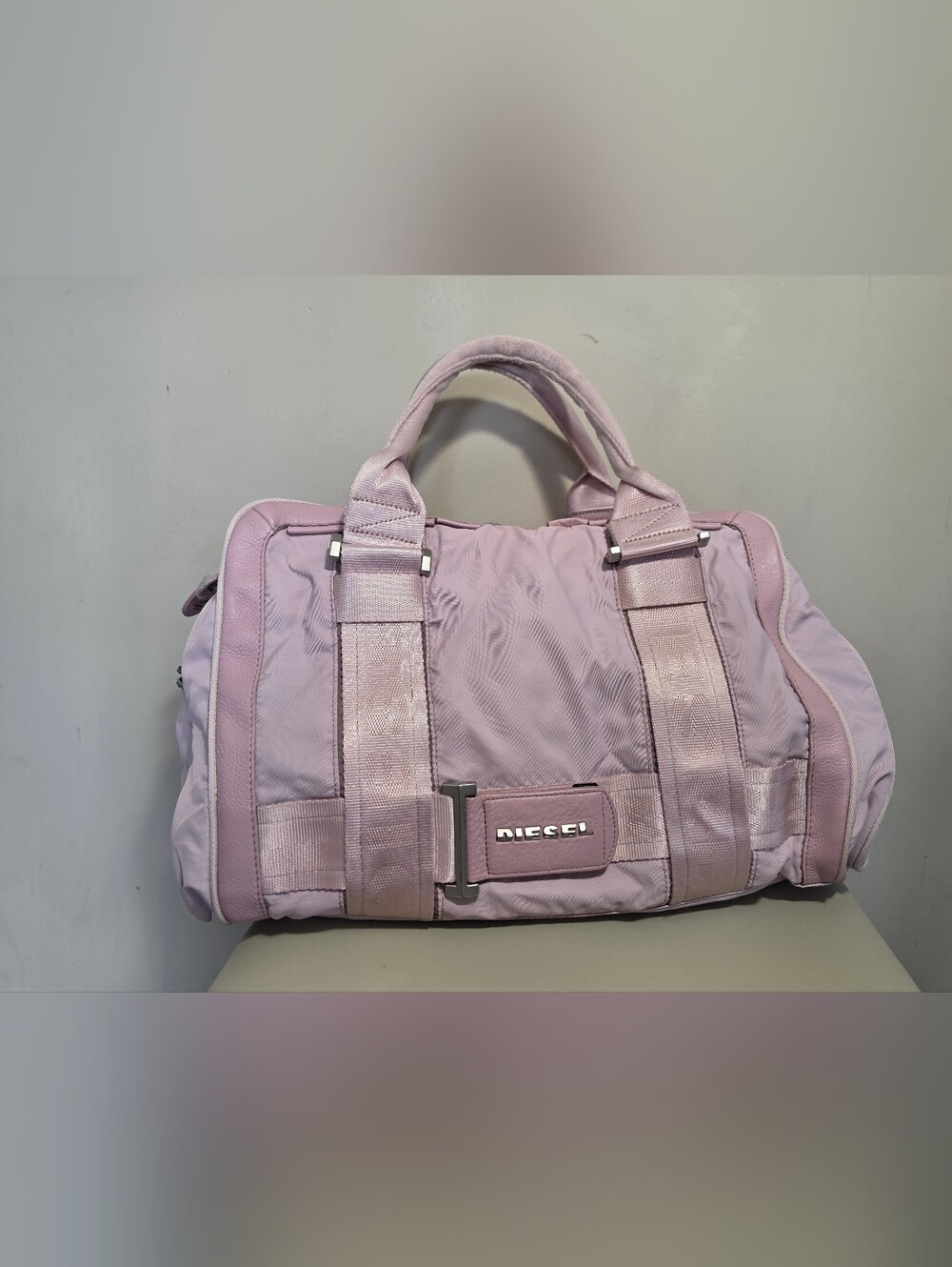 Diesel Y2K Nylon and Leather Bowling/Duffle Bag